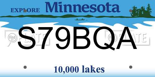 S79BQA Minnesota License Plate