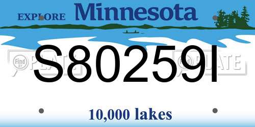 S80259I Minnesota License Plate