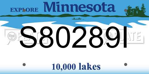 S80289I Minnesota License Plate