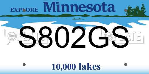 S802GS Minnesota License Plate