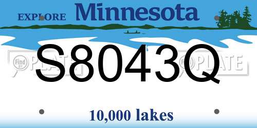 S8043Q Minnesota License Plate