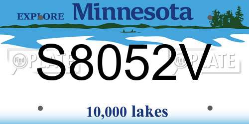 S8052V Minnesota License Plate