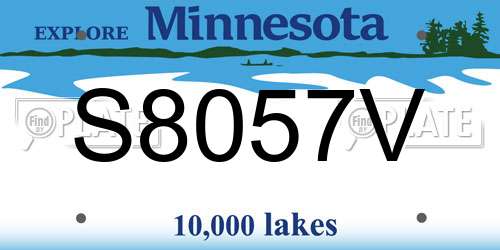 S8057V Minnesota License Plate