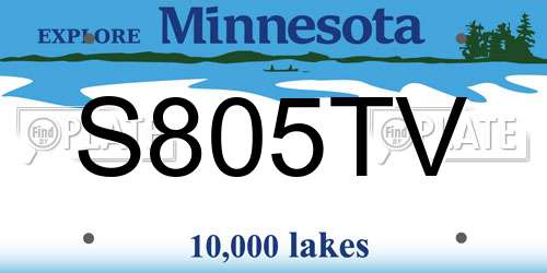 S805TV Minnesota License Plate