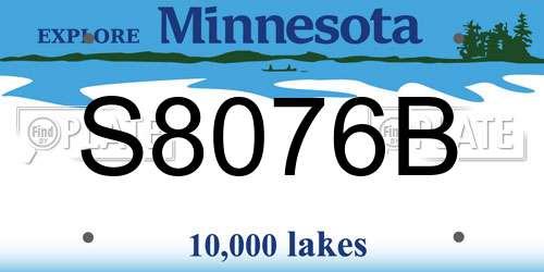 S8076B Minnesota License Plate