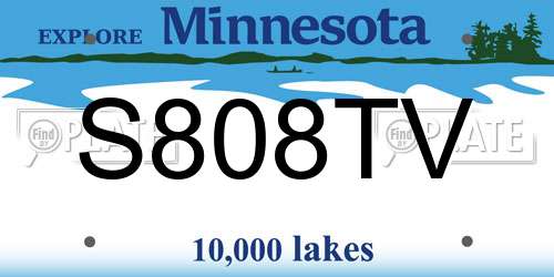 S808TV Minnesota License Plate