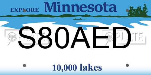 S80AED Minnesota License Plate