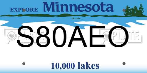 S80AEO Minnesota License Plate
