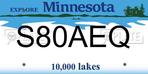 S80AEQ Minnesota License Plate