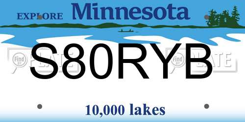 S80RYB Minnesota License Plate