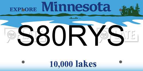 S80RYS Minnesota License Plate