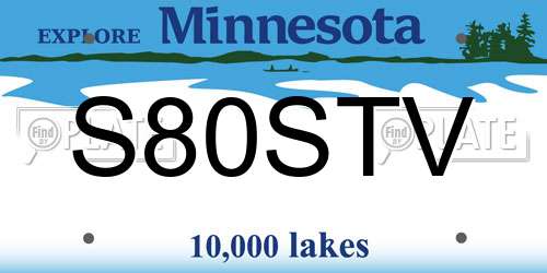 S80STV Minnesota License Plate
