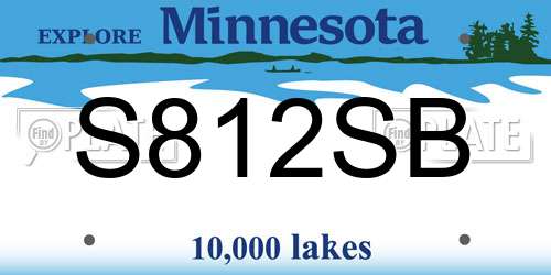 S812SB Minnesota License Plate