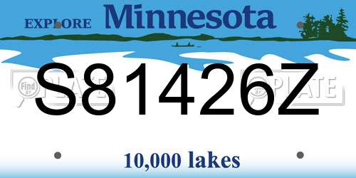 S81426Z Minnesota License Plate