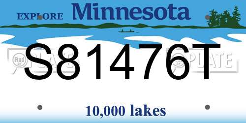 S81476T Minnesota License Plate