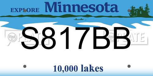 S817BB Minnesota License Plate