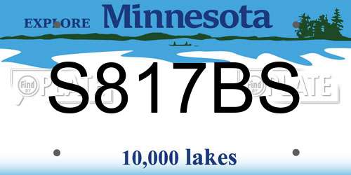 S817BS Minnesota License Plate