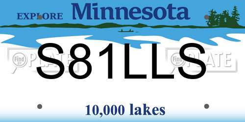 S81LLS Minnesota License Plate