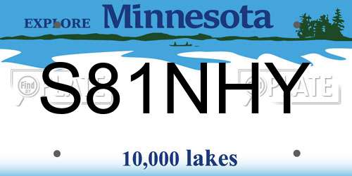 S81NHY Minnesota License Plate
