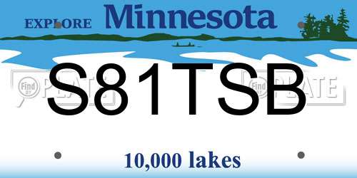 S81TSB Minnesota License Plate