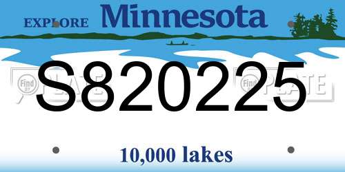 S820225 Minnesota License Plate