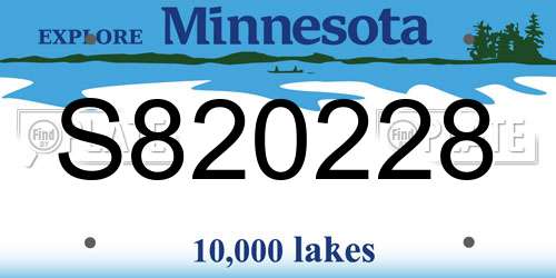 S820228 Minnesota License Plate