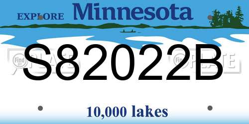 S82022B Minnesota License Plate