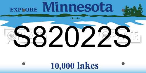 S82022S Minnesota License Plate