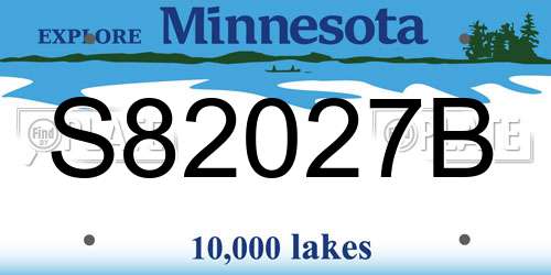 S82027B Minnesota License Plate