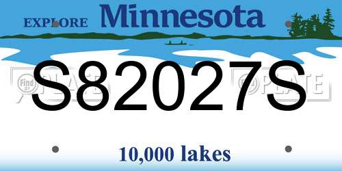 S82027S Minnesota License Plate