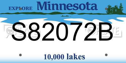 S82072B Minnesota License Plate