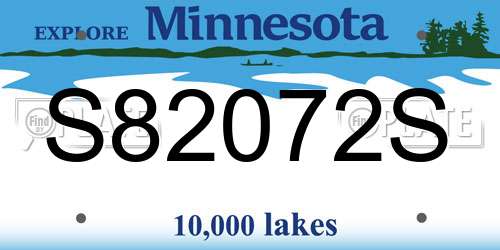 S82072S Minnesota License Plate