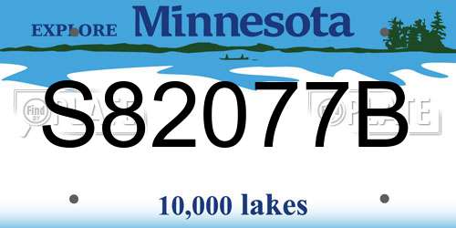 S82077B Minnesota License Plate