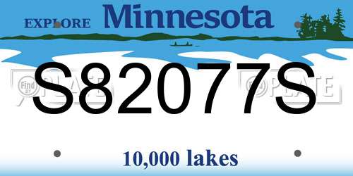 S82077S Minnesota License Plate