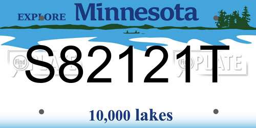 S82121T Minnesota License Plate