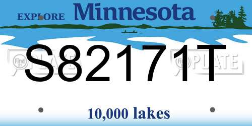 S82171T Minnesota License Plate