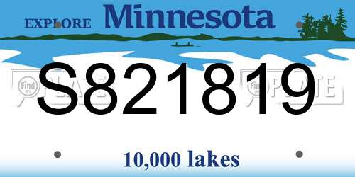 S821819 Minnesota License Plate