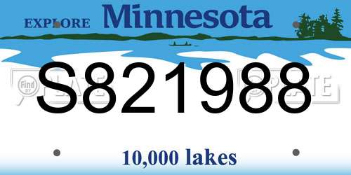 S821988 Minnesota License Plate