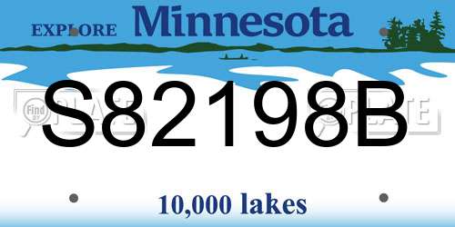 S82198B Minnesota License Plate