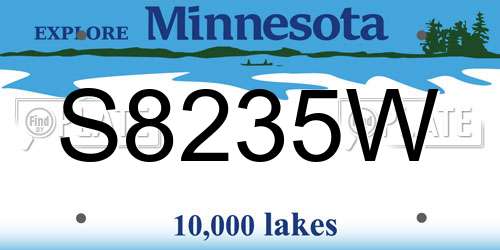 S8235W Minnesota License Plate
