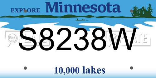 S8238W Minnesota License Plate