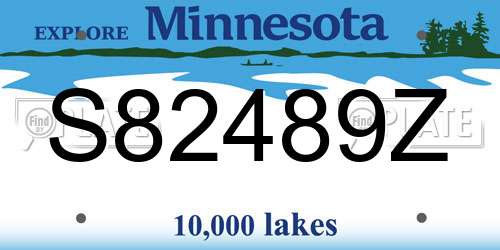 S82489Z Minnesota License Plate