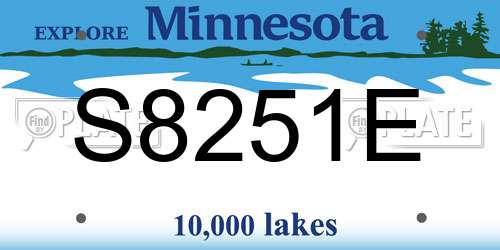 S8251E Minnesota License Plate