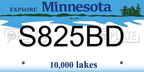 S825BD Minnesota License Plate