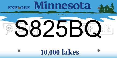 S825BQ Minnesota License Plate