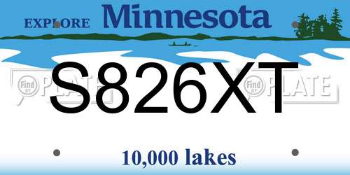 S826XT Minnesota License Plate