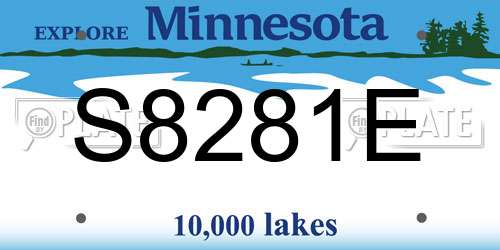 S8281E Minnesota License Plate