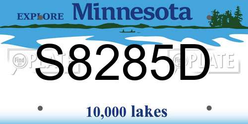 S8285D Minnesota License Plate