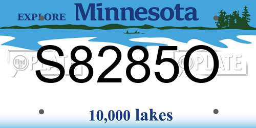 S8285O Minnesota License Plate