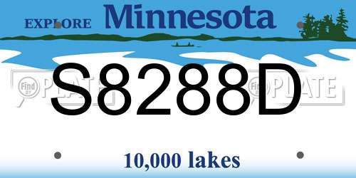 S8288D Minnesota License Plate